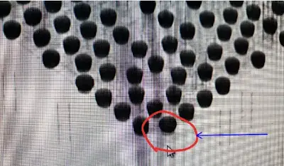 X-ray of CPU BGA showing multiple open solder joints