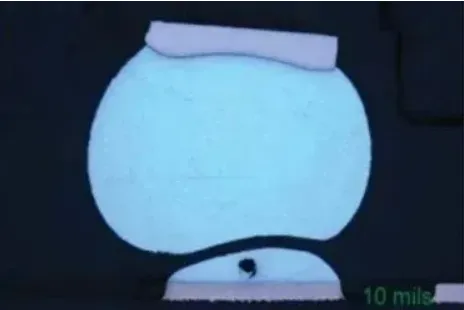 Head-in-pillow defect on a BGA solder joint