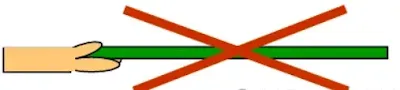 Poor practice: lifting a PCB by the long edge with one hand