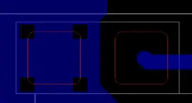 Thermal relief example for small chip component pads connected to a copper plane
