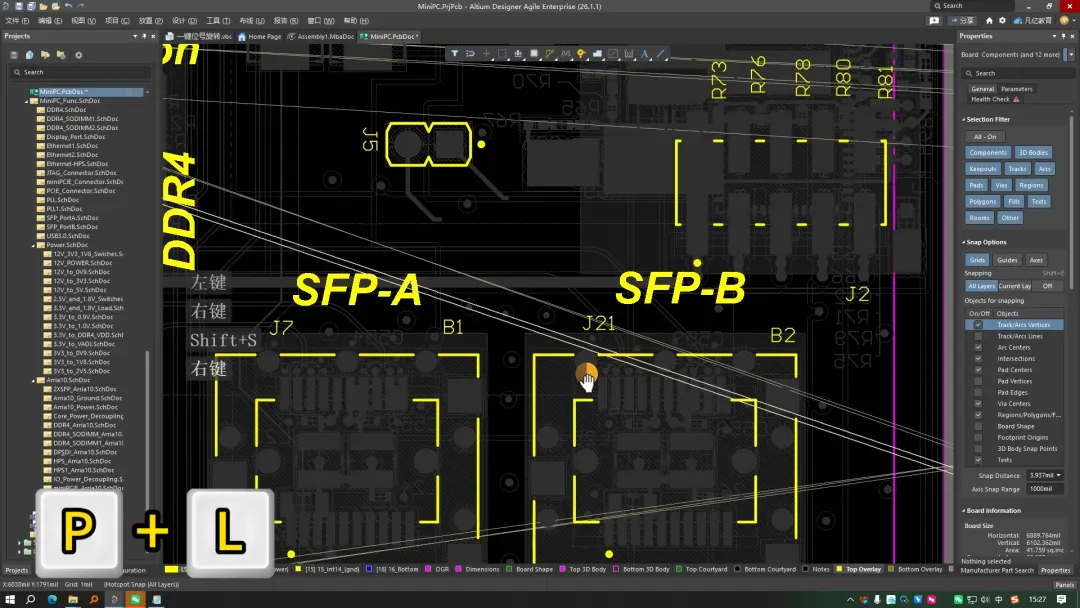 Altium Designer P+L silkscreen 2D line