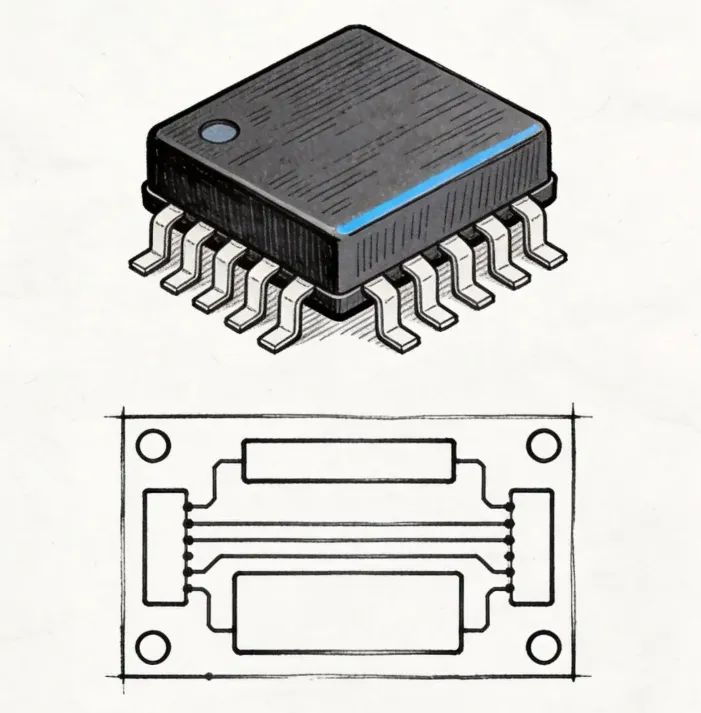 LDO regulator placement with nearby input and output capacitors