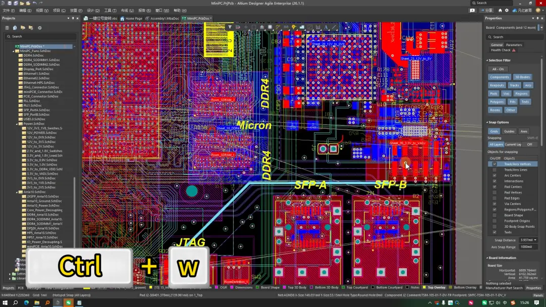 Altium Designer Ctrl+W interactive routing