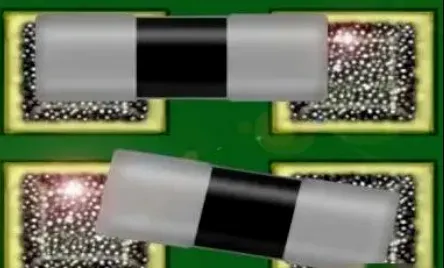 Symmetric pad design that prevents tombstoning
