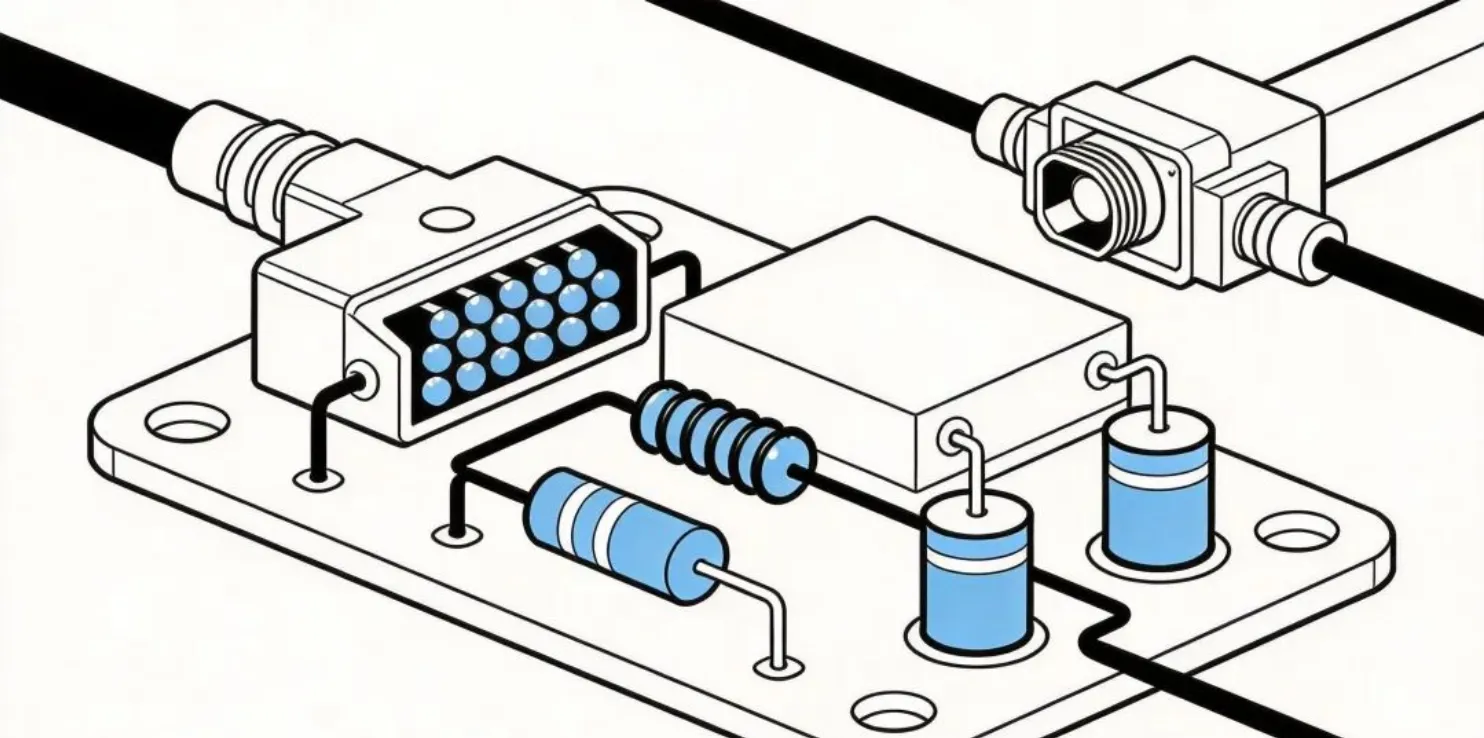 Ferrite bead and capacitor placement on a signal port