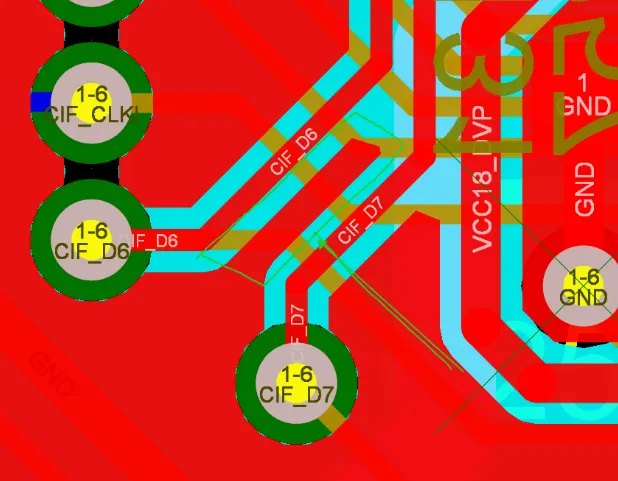 Thermal relief cross connections between SMT pads and a copper pour