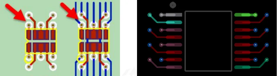 IC via fanout alignment