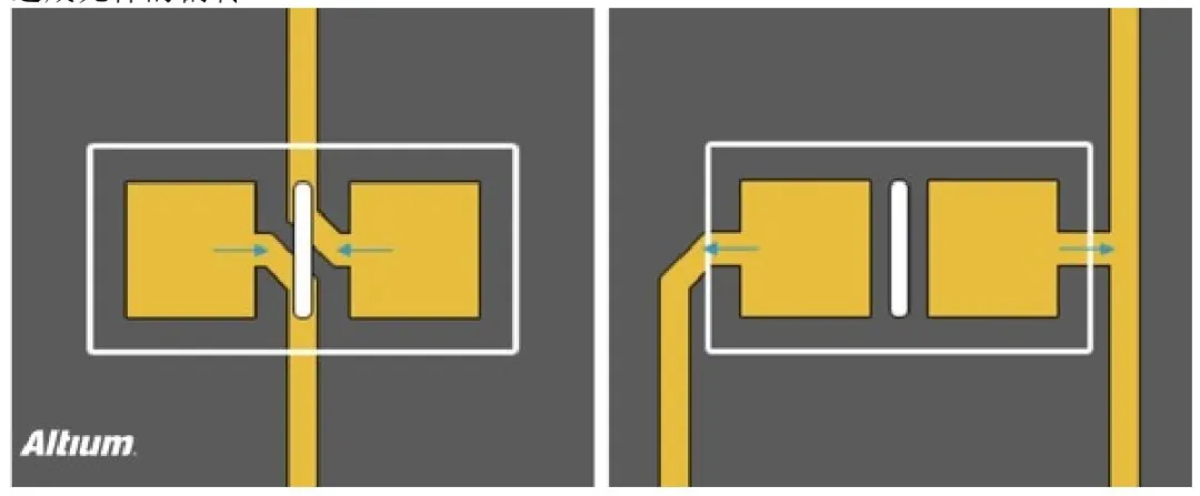 Recommended routing direction relative to solder flow