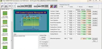 SI9000 calculation for 90 ohm differential coplanar impedance