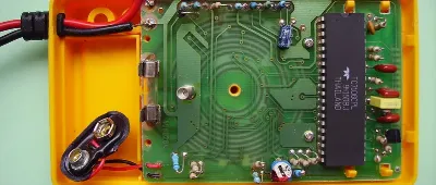 PCB surface traces and component area after solder mask