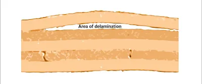 Cross-Section of Delaminated PCB