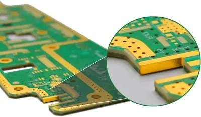 Illustration of controlled depth plating on PCB edges