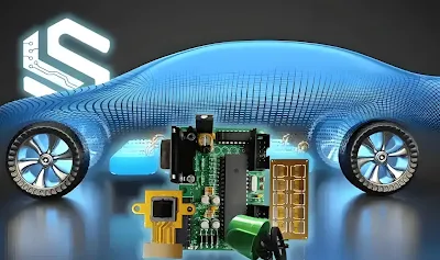 A flexible PCB installed in a car dashboard