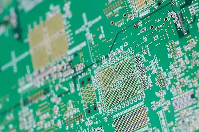 A four-layer printed circuit board (PCB)