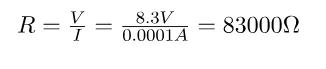 Ohm's law resistor calculation