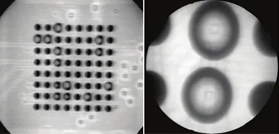 X-ray image showing voids in a BGA solder joint