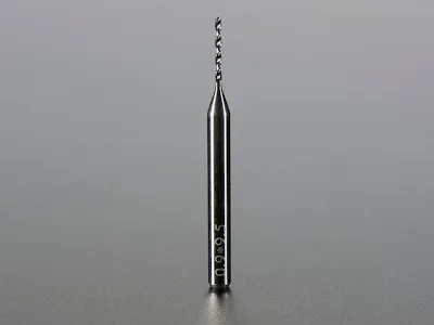 Detailed view of a carbide micro drill bit for PCB drilling