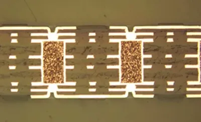 Diagram of a multilayer flex PCB with HDI microvias