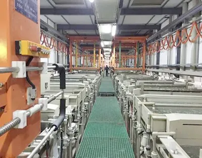 Automated electroless nickel immersion gold bath in high-volume PCB factory