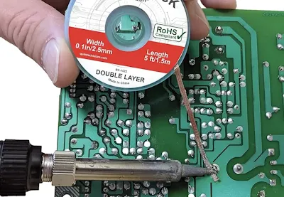 Removing excess solder during PCB repair