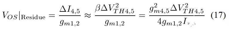 Equivalent input offset from M4/M5 mismatch