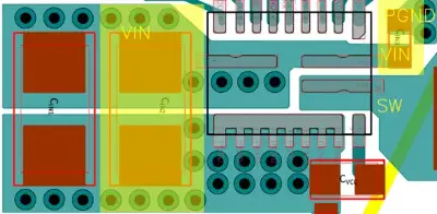 Place input capacitors close