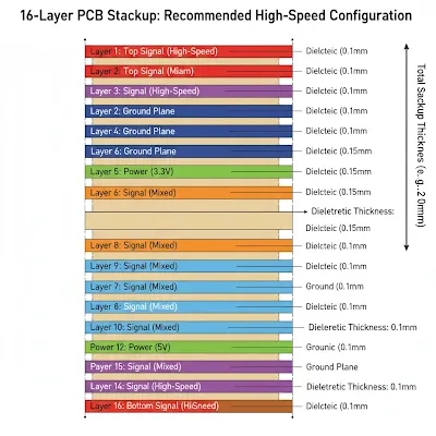 16-layer PCB Stackup
