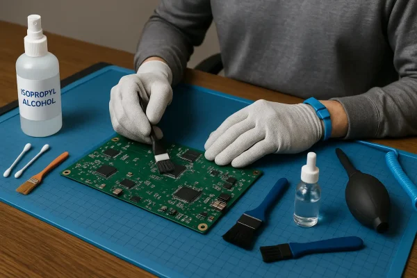 Various cleaning agents used for PCB contamination removal