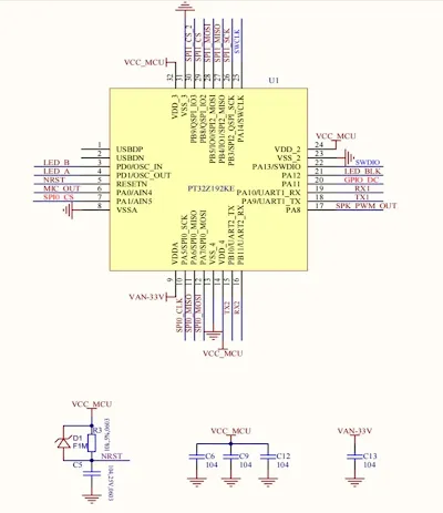 MCU main control section