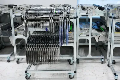 Component feeders arranged for pick and place machine operation