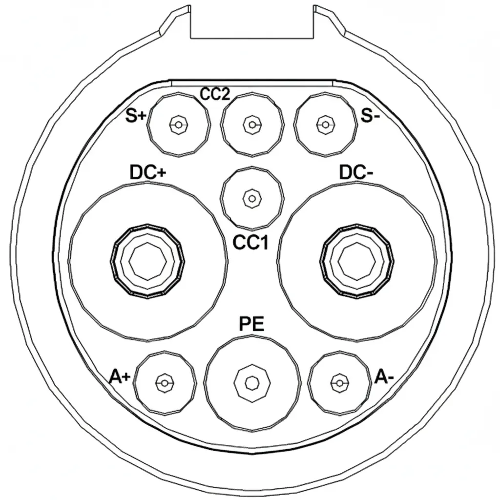 9-pin DC charging connector diagram