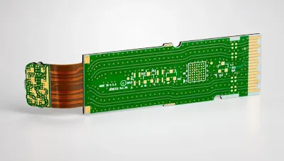 a polyimide flexible PCB showing copper traces