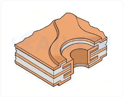 Flexible PCB design structure with polyimide substrate and copper traces