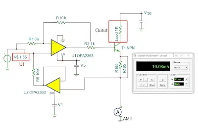 Voltage-to-Current Converter Circuits: Simulation Analysis