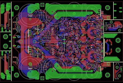 framework of a low-noise audio amplifier PCB
