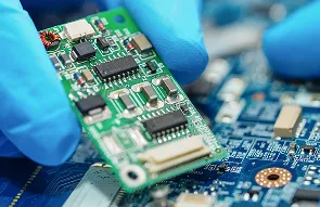 PCB prototype assembly close-up