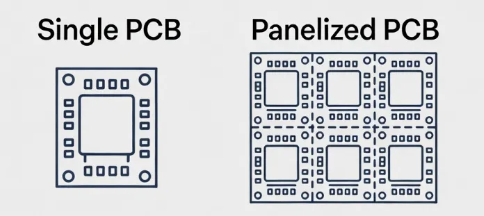 single small board vs multi-board manufacturing panel
