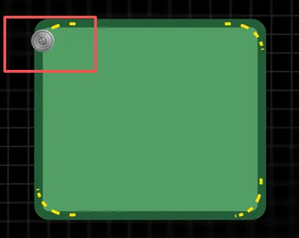 CNC routing tool path on PCB outline with corner radius and required copper edge clearance dimensions