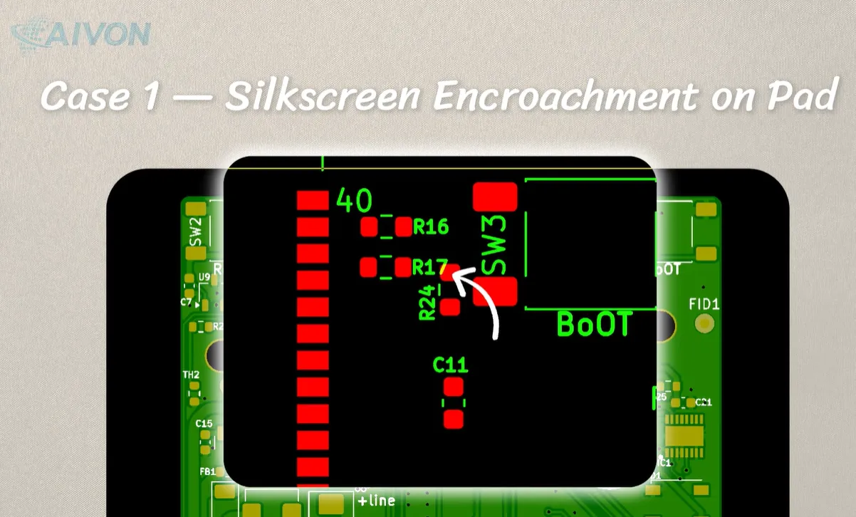Silkscreen Encroachment on SMT Pads