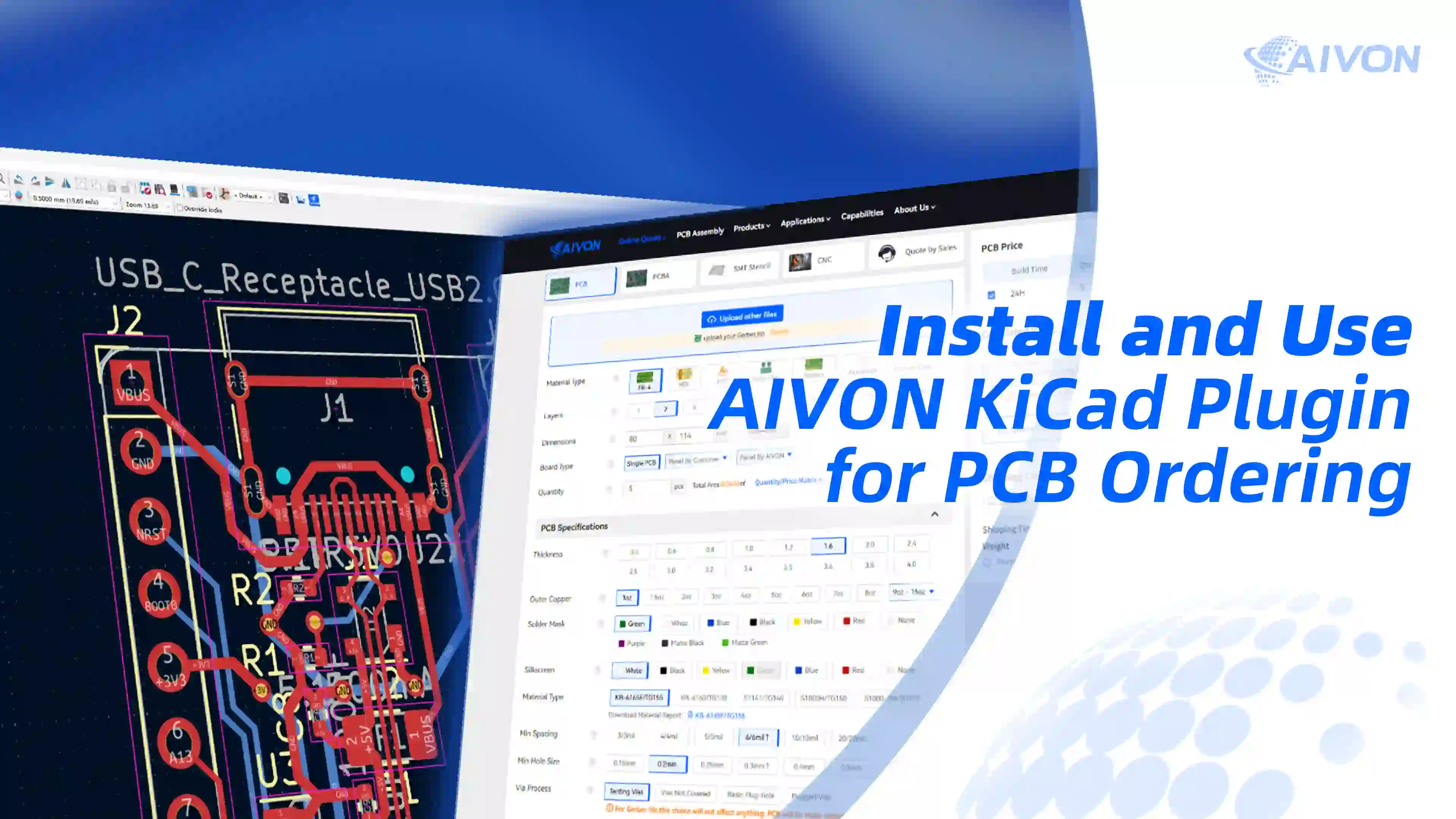 AIVON KiCad Plugin: Order PCB From KiCad