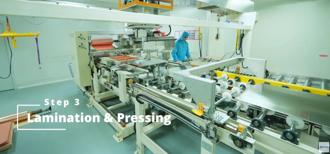 Modern PCB factory multi-day lamination press used for high-volume multilayer board production