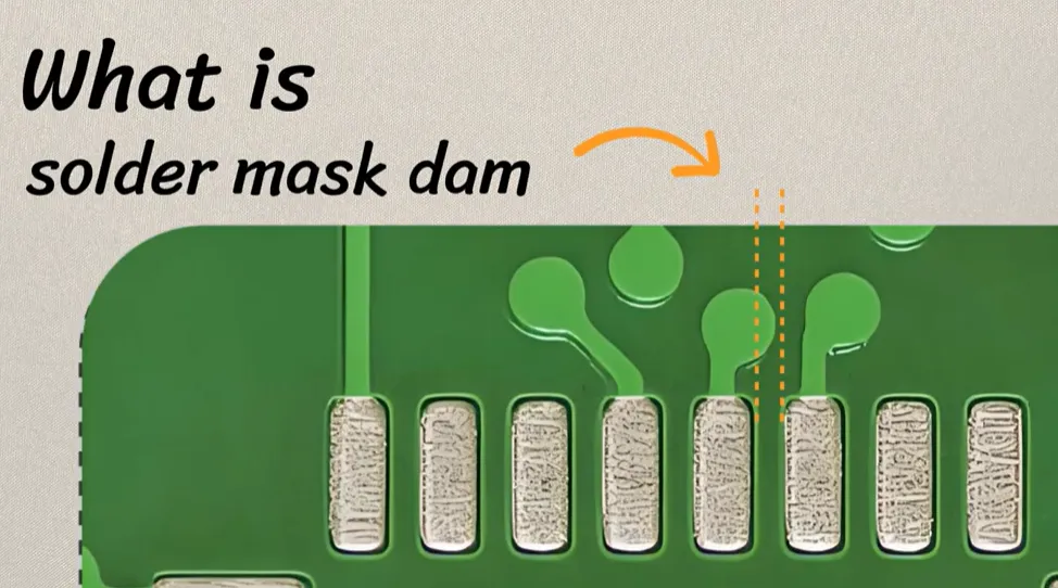 solder mask expansion eating pad-to-pad gap and leaving a thin solder mask dam between SMT pads