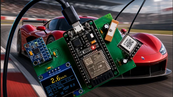 Custom 2-Layer PCB: ESP32 Dead Reckoning GPS Speedometer